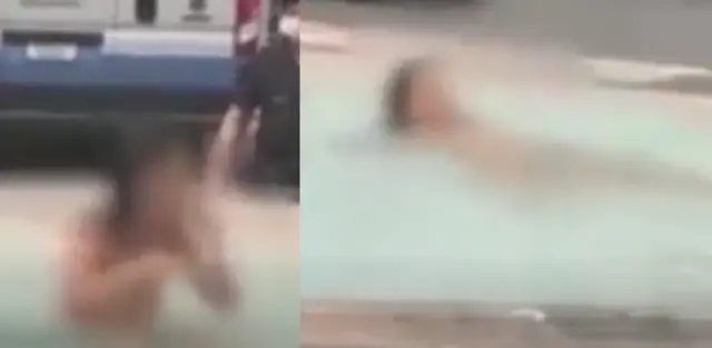 “너무 더워서” 알몸으로 분수대 들어간 의문의 여성